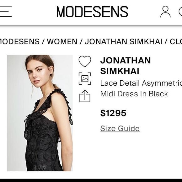 Jonathan Simkhai viscose/silk midi dress, US8 - Picture 2 of 14